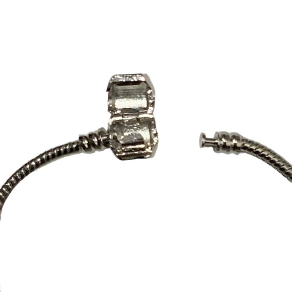 Christmas Charm Bracelet Barrel Charms Multi Color Dangle Glittering Snowflake - Picture 9 of 16